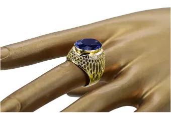 Sapphire 14K Yellow gold Ring Vintage vrc089y